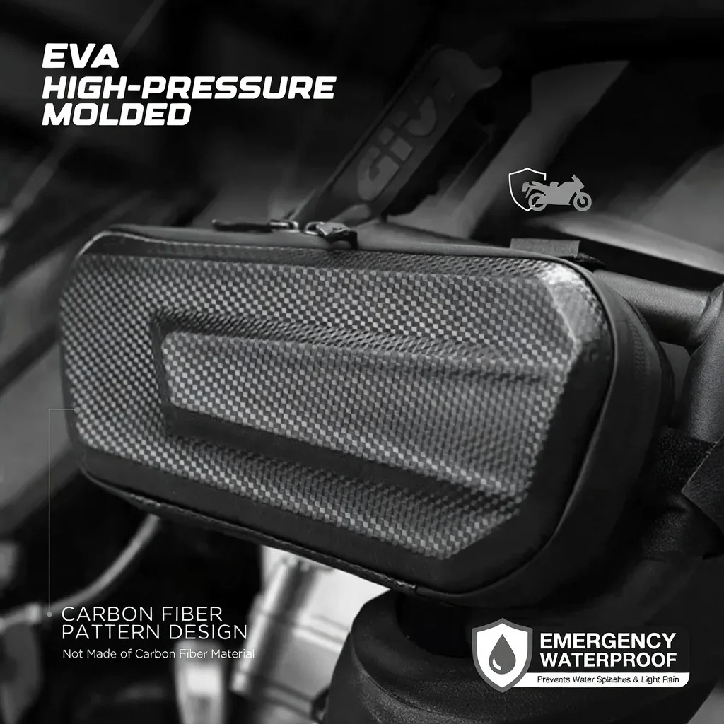 

Waterproof Motorcycle Frame Bag & MTB Top Tube Pack - Universal Bike Storage Pouch for Cycling Accessories