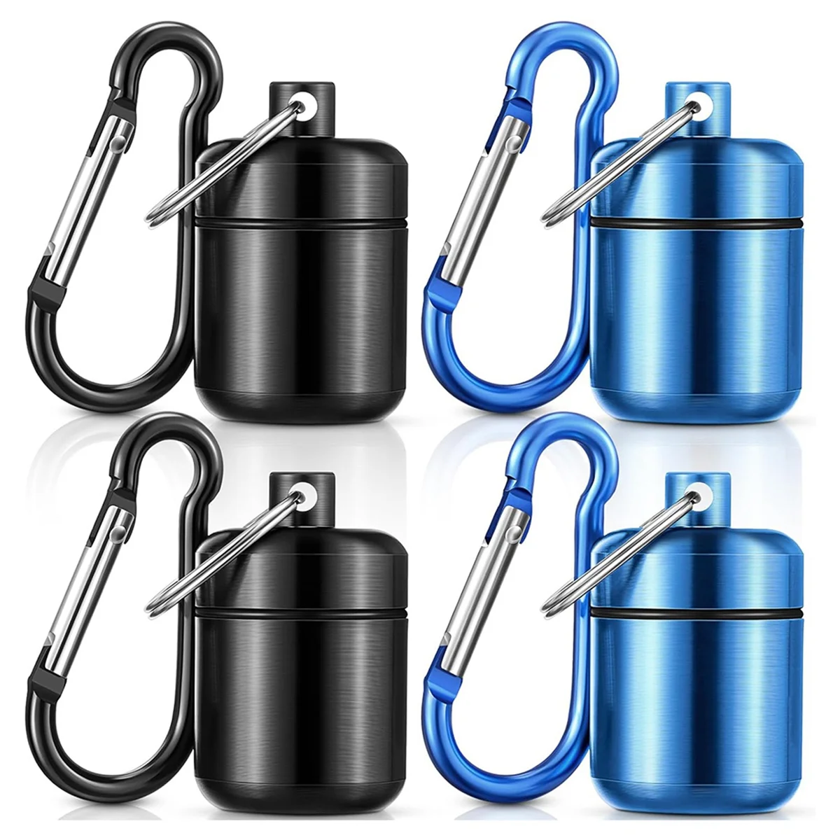 B-T 4 Pack Ear Plug Carrying Case Keychain, Portable Keychain Pill Holder Case, Waterproof Metal Earplug Case Pill Container - view 3