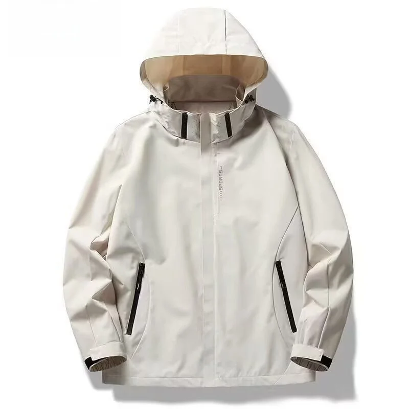 Outdoor Men's Jacket Loose Fit Hooded Climbing Coat Unisex Autumn Fashionable Casual Durable Standard Size Long Sleeve Coat