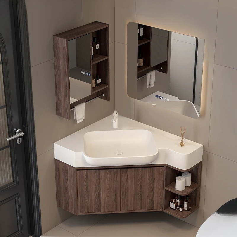 

Triangular Corner Bathroom Cabinet Integrated Big Belly Basin Narrow Side Corner Corner Special Shape