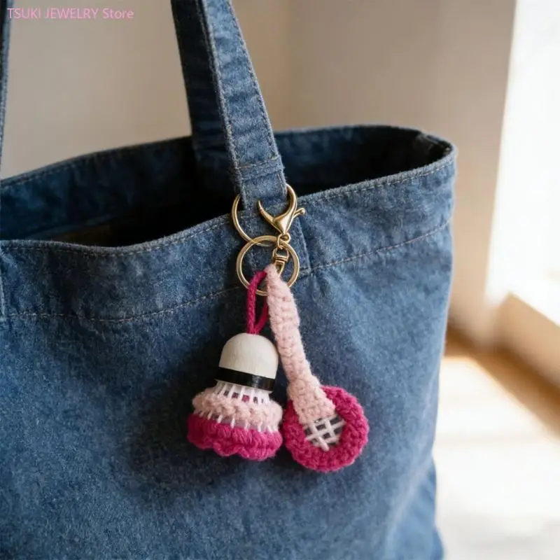 

62KE Декоративный крючком Брелок для бадминтона Спортивный подарок для украшения для энтузиастов