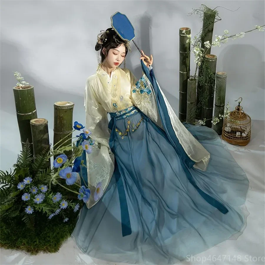 Hanfu Dress Women Ancient Chinese Traditional Hanfu Set Female Fairy Cosplay Costume Outfit Daily Hanfu Folk Dance Dress