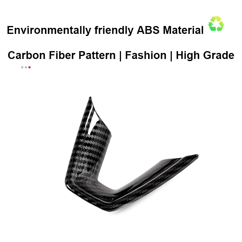 غطاء عجلة بنمط من ألياف الكربون ABS ، ملحقات داخلية ، أجزاء معدلة لطراز تسلا الجديد 3 هايلاند ، تزيين القيادة