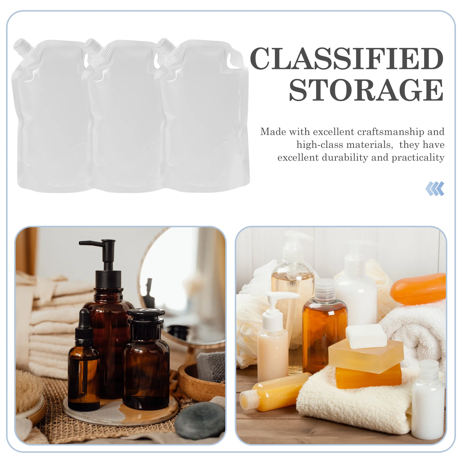 Borsa per imballaggio fiaschetta, shampoo per capelli, sacchetti da viaggio ricaricabili e bottiglie per balsamo