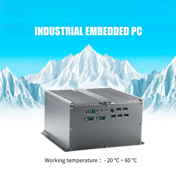 Lüfterloser 1007U/1037U eingebetteter Industriecomputer, Mini-Box-PC 2LAN 6COM mit 2 * PCI-Erweiterungssteckplatz, unterstützt Win XP OS