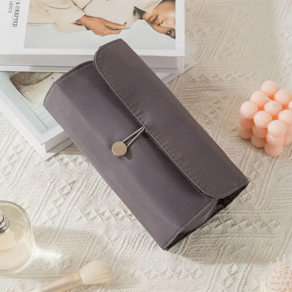 Waterproof Makeup Brush Bag Rolling Bags Dust-proof Cosmetic Storage Bag Large Capacity Save Space Nylon Makeup Case Women