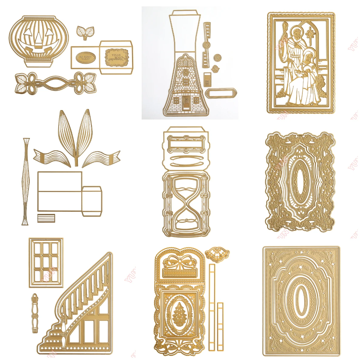 

2025 New Halloween Box Dies 3D Windmill Easel Die Metal Cutting Embossing Dies DIY Christmas Holiday Scrapbooking Diary Handmade