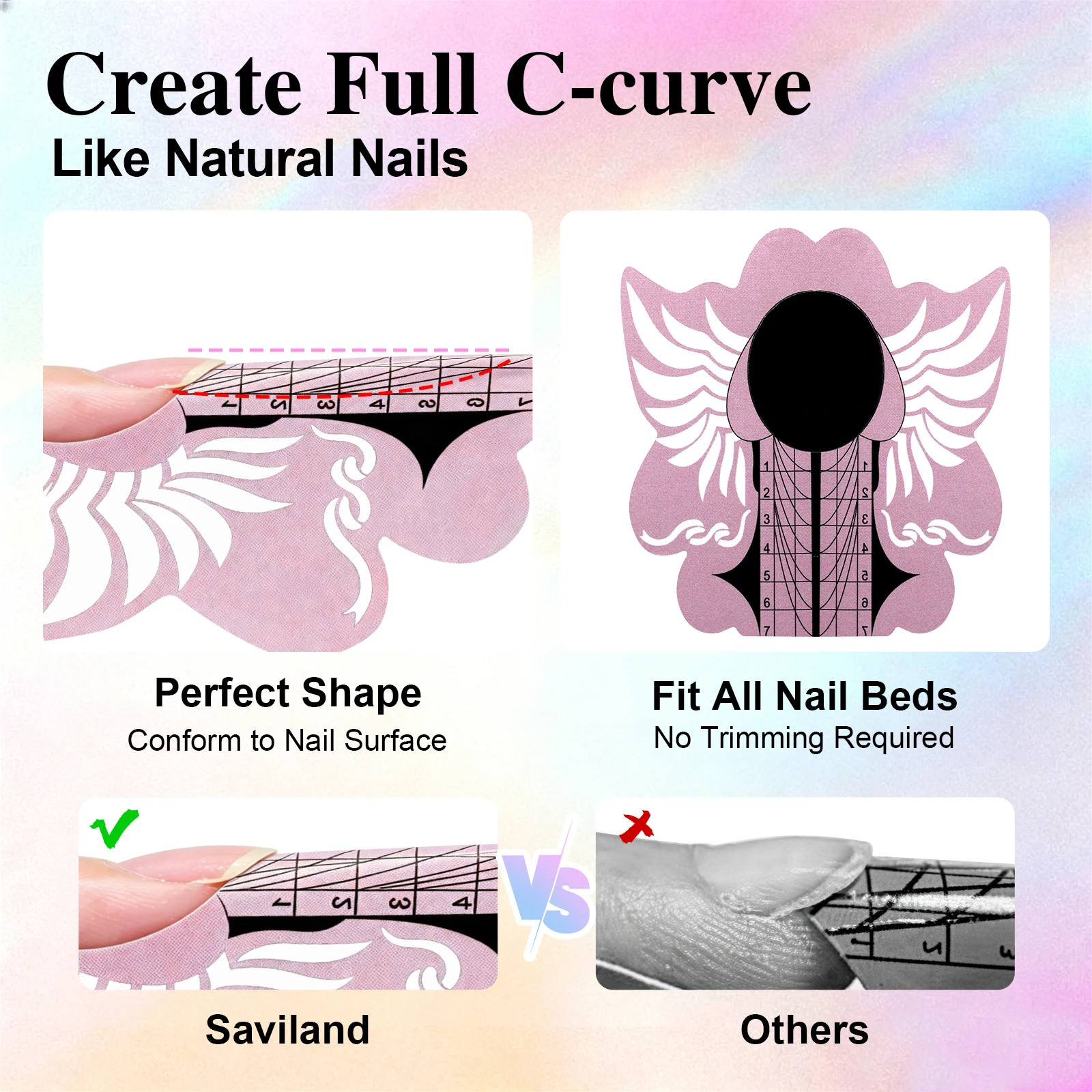 100/500pcs Wing Paper Nail Forms for Acrylic Nails Disposable Nail Extension Guide Forms Reusable Numbered Nail Form Stickers