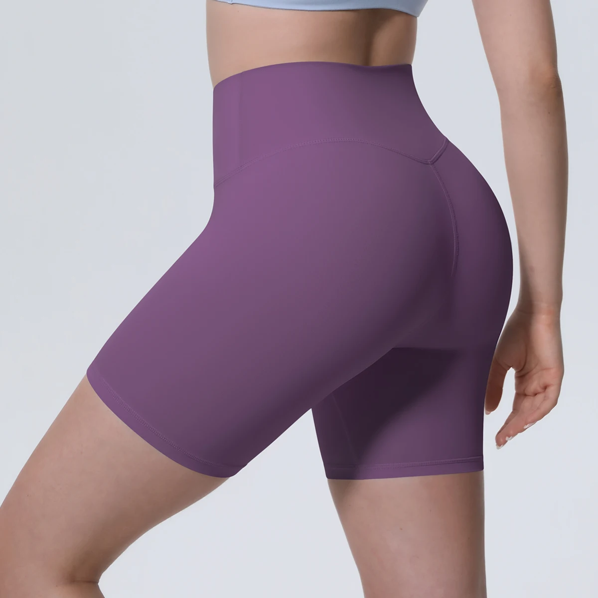 1 Stück Damen Sport-Kurze Yoga-Leggings Einfarbige Hochtaillierte Fitness-Shorts Schnelltrocknende Radfahr-Workout Nahtlose Shorts – Detail 16