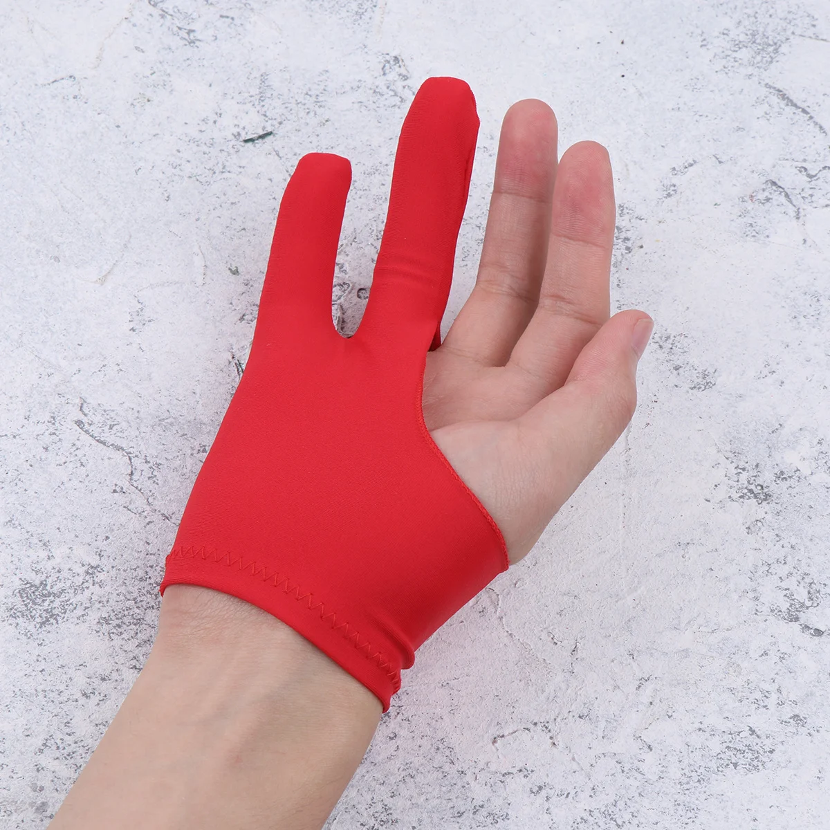 2 pcs Anti-Fouling Drawing Gloves Red L Size Spandex Sketching Glove For Graphics Tablet Artist Two Finger Curved Gloves Wear
