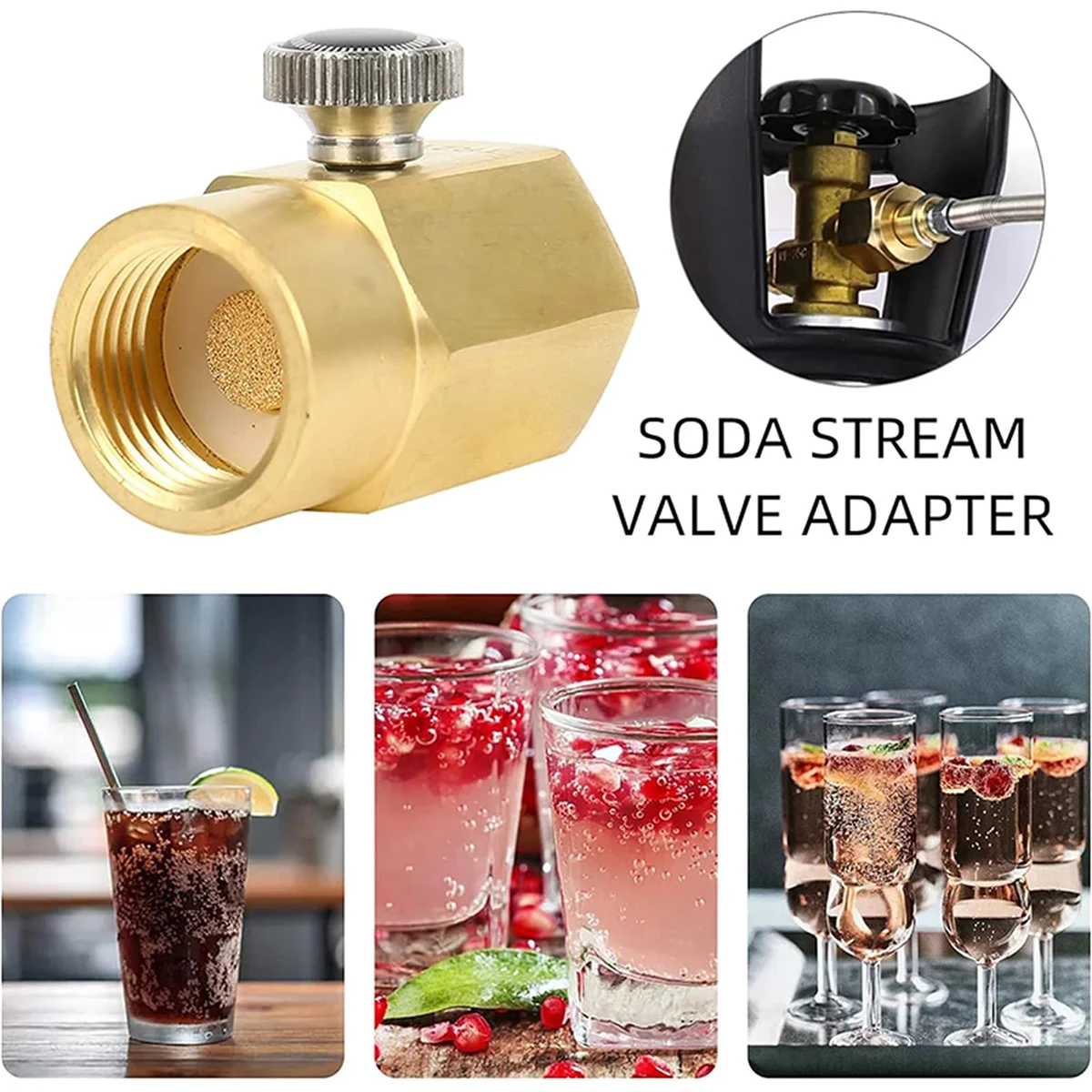 Co2 Refill Adapter Connector Co2 Adapter For Sodas Streams Water Makers 2000psi Pressure Gauge Sodas Water Cylinder