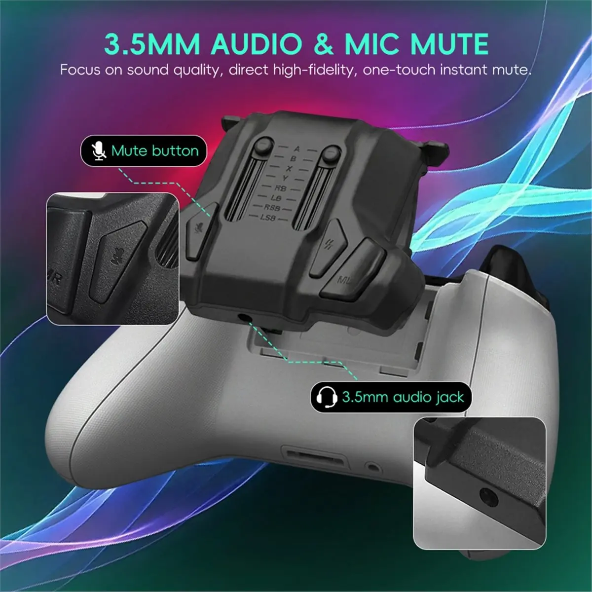 Dynamic Extended Back Buttons for Xbox Series X/S ONLY, Wired Controller Paddles with Turbo Remap & 3.5mm Audio Jack