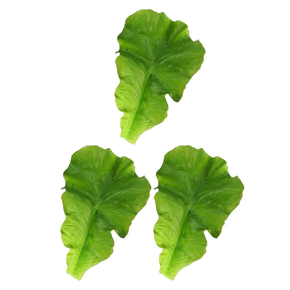 3 Pcs Artificial Vegetable Leaves Food Decoration Lifelike Model Lettuce Vegetables Fruit Models Pu Simulation Ornament Faux