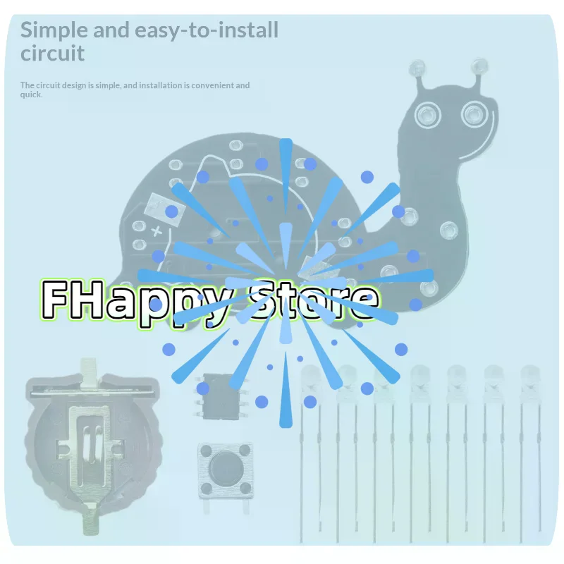 [MA]Snail-Shaped LED Flowing Light Soldering Practice Board DIY Soldering Learning Kit Fun DIY Electronic Soldering Components