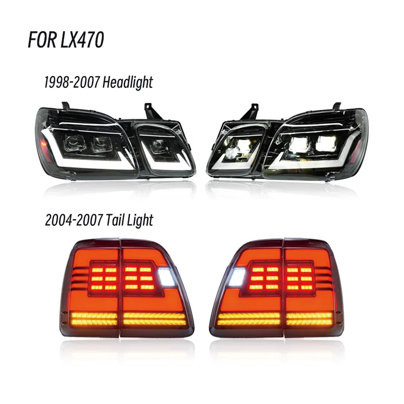 مصنع تعديل الذيل مصباح لكزس LX470 2004-2007 لمبة خلفية اكسسوارات السيارات التوصيل والتشغيل