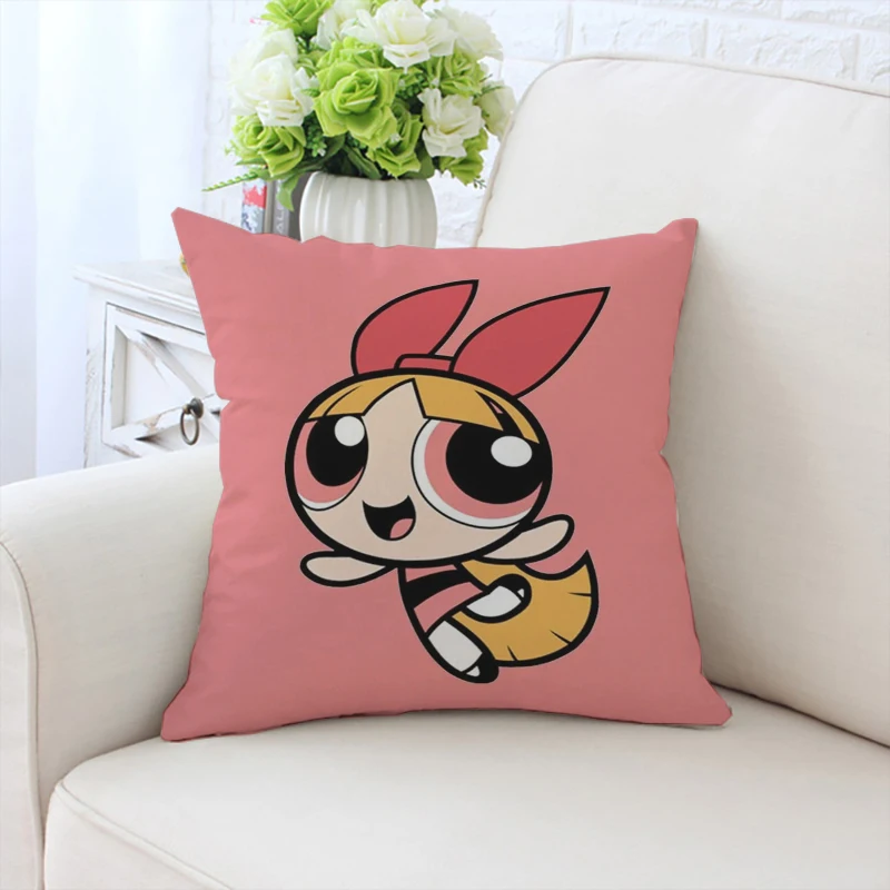 

Pillowcases for Pillows 45x45 Cushion Cover The P-Powerpuff Girls Decorative Pillow Cover for Living Room Cushions Home Decor