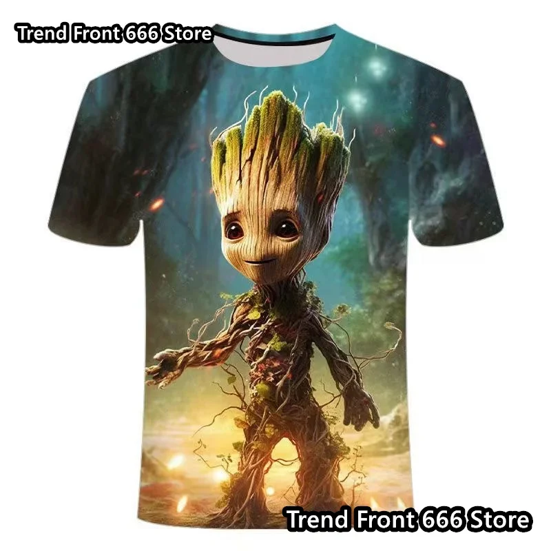 

Summer Children clothing Kid Men Marvel Groot 3D Prited superhero T-shirt Boys Men Short Sleeve Crewneck Tops