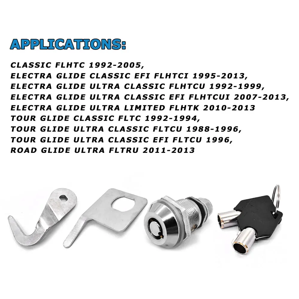Motorcycle Tour Pak Rear Trunk Lock Key Set For 1993-2013 Harley Touring Road King Electra Street Road Glide