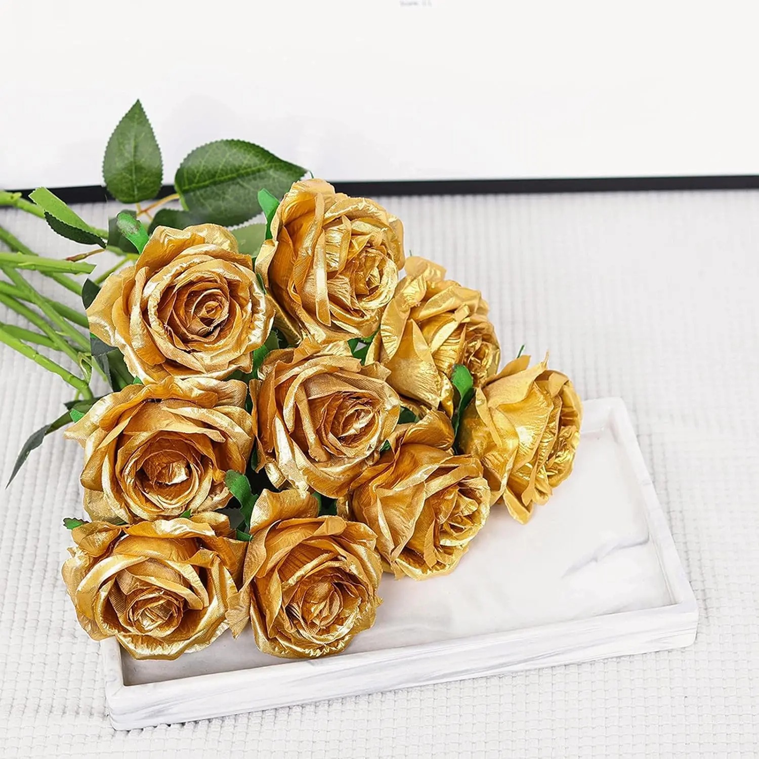 12pcs Realistic Artificial Rose Bouquet for Weddings, Birthdays, and More  for Floral Arrangements and Home Decor