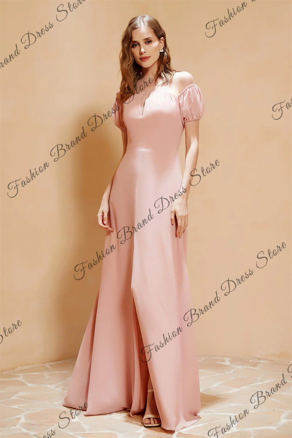 

Off-the-shoulder Strapless Chiffon Bridesmaid Dresses for Wedding Corset Ball Gowns Mermaid Long Prom Gowns With Split for Women