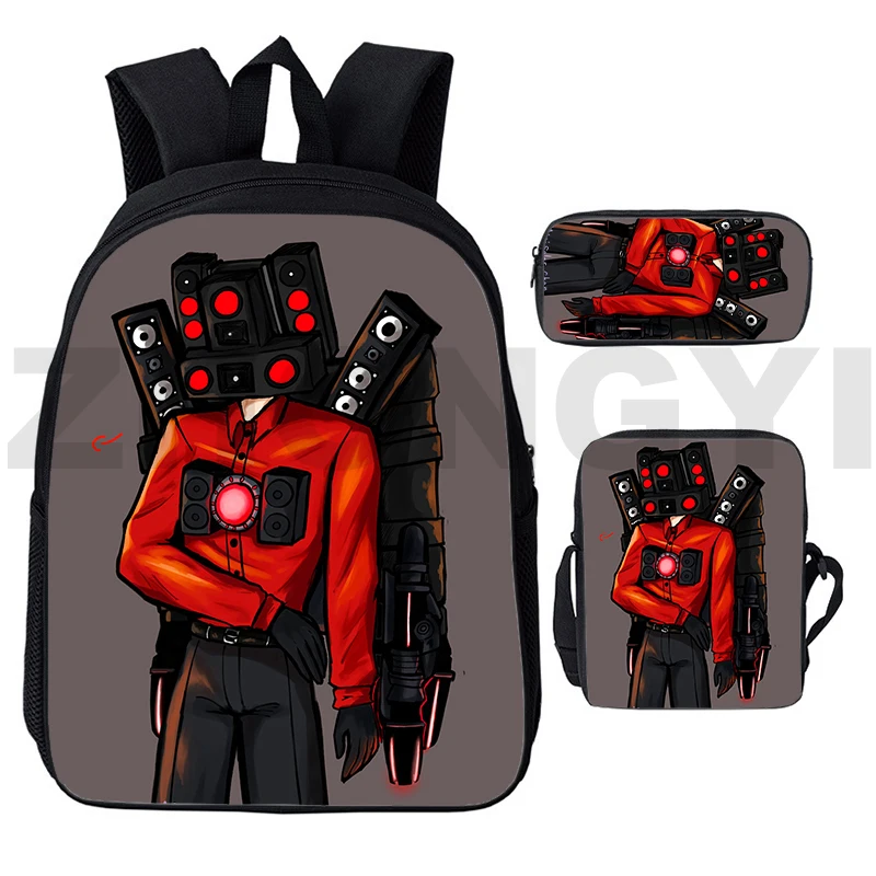 High Quality Skibidi Toilet 3D Print Backpack Boys Anime School Bags 3 in 1 Casual Shoulder Bag Men Laptop Business Back Pack