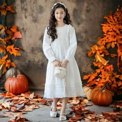 Girls outfits Maxi Princess Dresses for Kids White Dress Clothing Teenagers School Uniform Children Costumes 6 7 8 9 11 13 Years