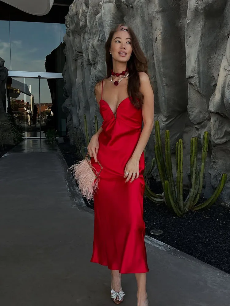 HH 2025 Summer Dress For Women Fashion New Backless Slim Zipper Fly Long Dresses Woman Wild Female Evening Dress Vestidos