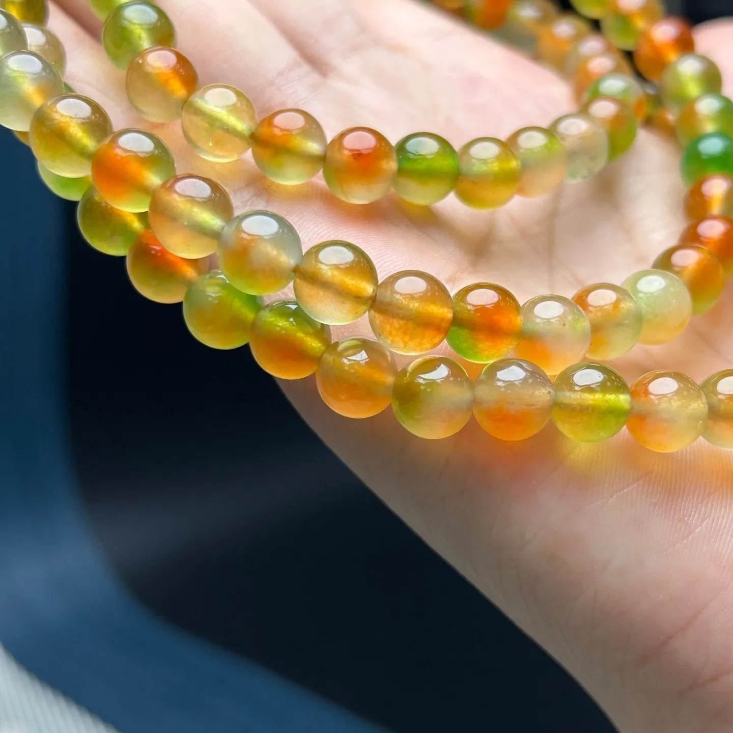AAA Real Natural ice Burmese jade Jadeite 108 Beads Necklaces 8MM