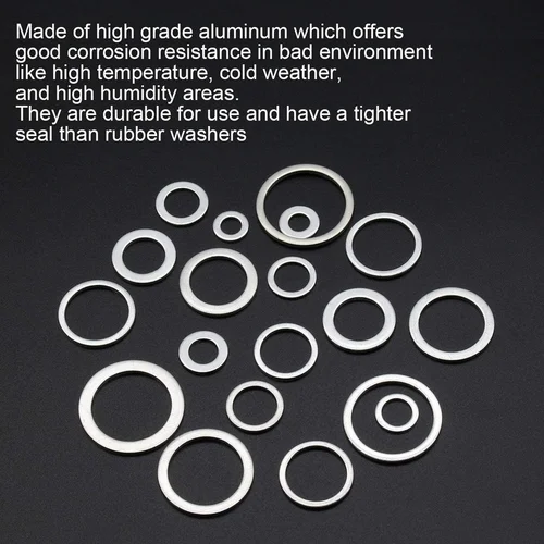 Imagen 2 del producto 540/450/360/280/200 Uds arandelas tapón de drenaje de aceite juntas combinación de arandela plana de aluminio KitM6 M8 M10 M12 M14 M16 M18 M20 M22 M24