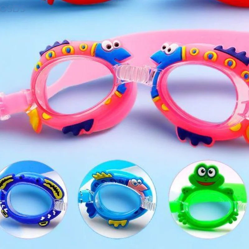Gafas de natación antivaho impermeables para niños | Material de Silicona + Lindo Dibujos Animados | Ajustable para aprender a nadar y bucear