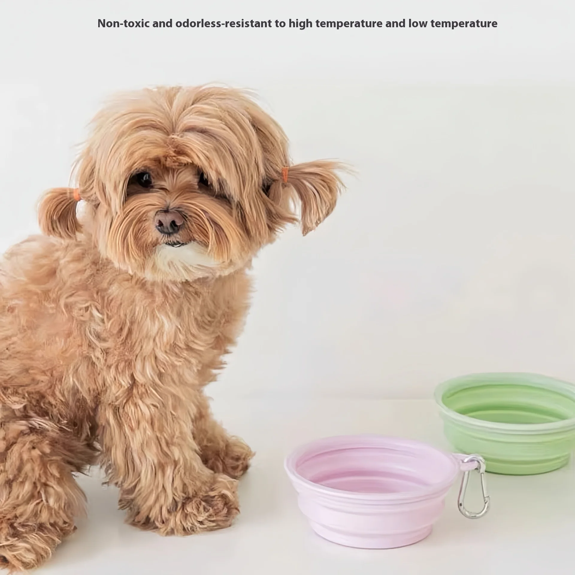 

Pet Dog Dog Cat Go Out Folding Bowl Dog Food Basin Go Out Portable Outdoor Silicone Drinking Bowl