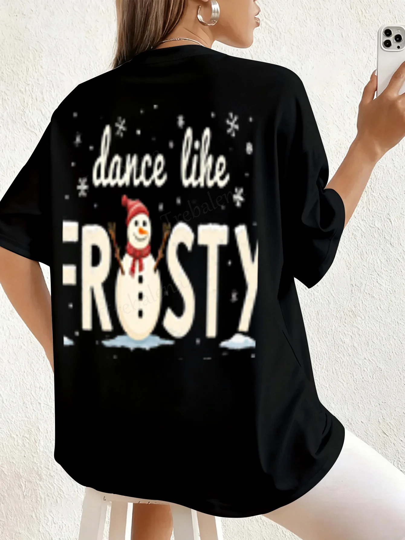 Koszulka damska Dance Like Frosty Snowman Świąteczna koszulka dla kobiet