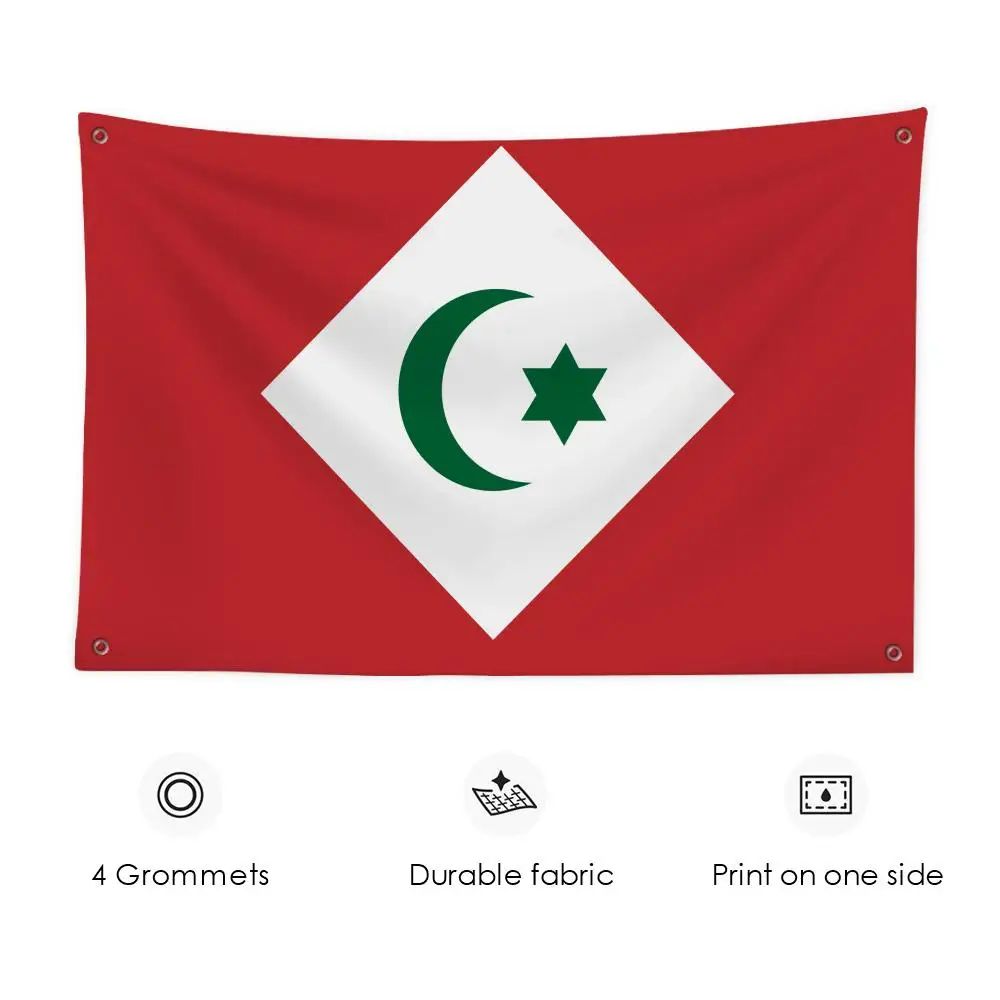 

Republic Of The Rif Flags 3x5 Ft Custom Banner For Garage Door Room Decor Wall Out Decoration With Metal Buckle
