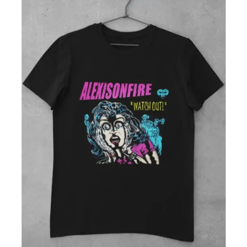 Rock Punk T Shirts Vintage ALEXISONFIRE Watch Out Hard Rock T-shirt Casual Loose Streetwear Internet Humor Print T Shirts Unisex