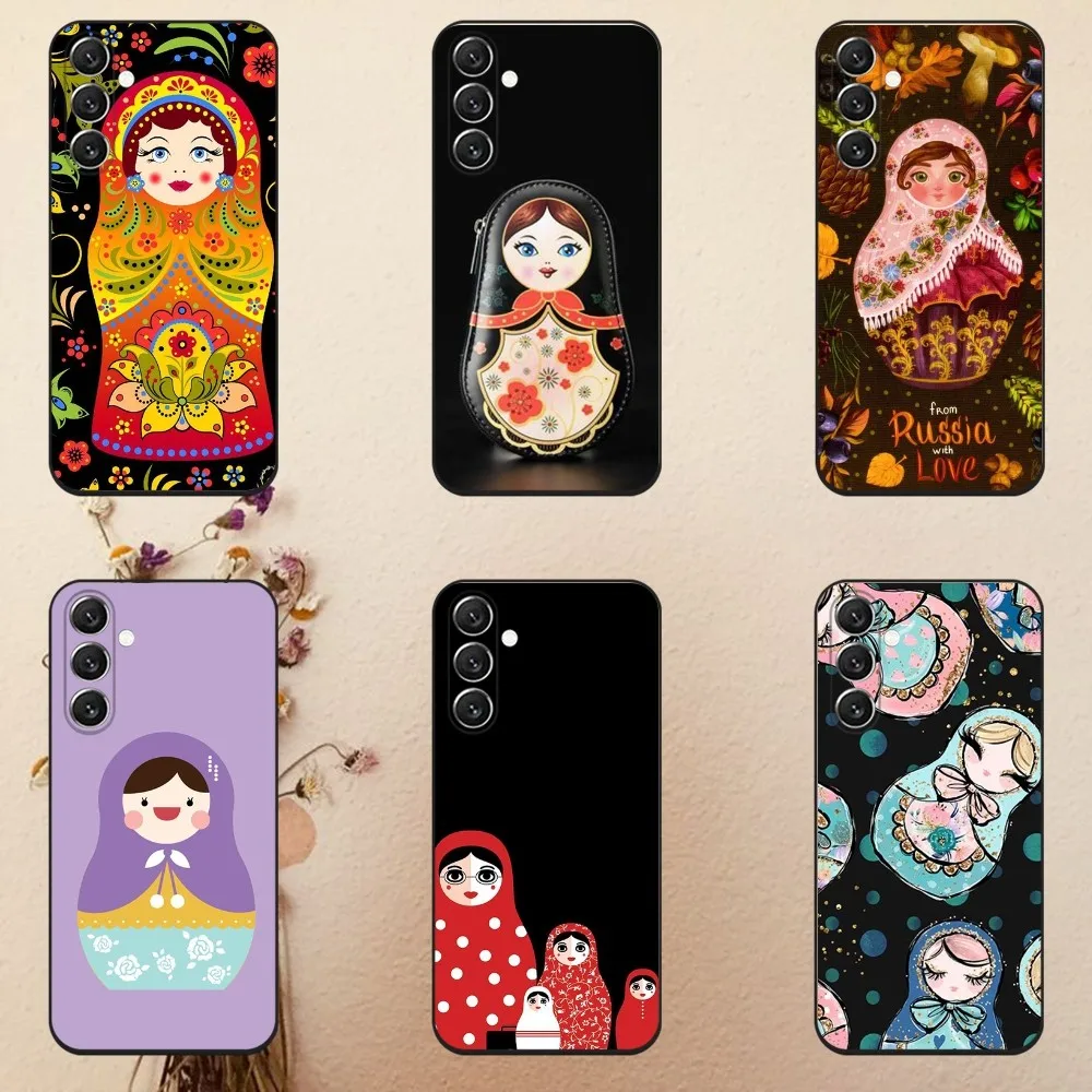 Russian Nesting Doll Cartoon  Phone Case For Samsung Galaxy A13,A21s,A22,A31,A32,A52,A53,A71,A80,A91 Soft Black Cover