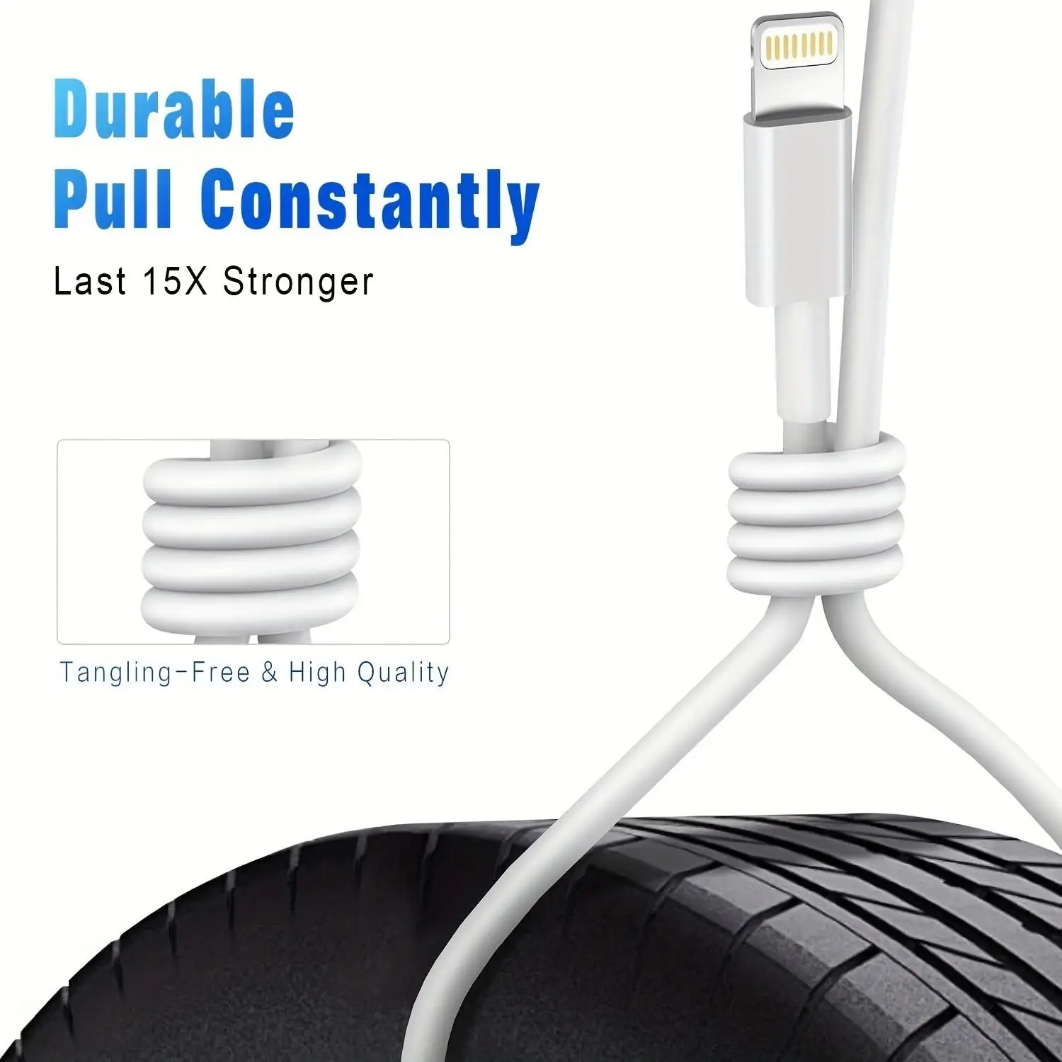 LAIHONEN 1PC/5PCS 10FT USB to Lightning Fast Charging Cable, Durable Charger Cord For iPhone 14 Pro Max 13 12 11 X XR XS iPad