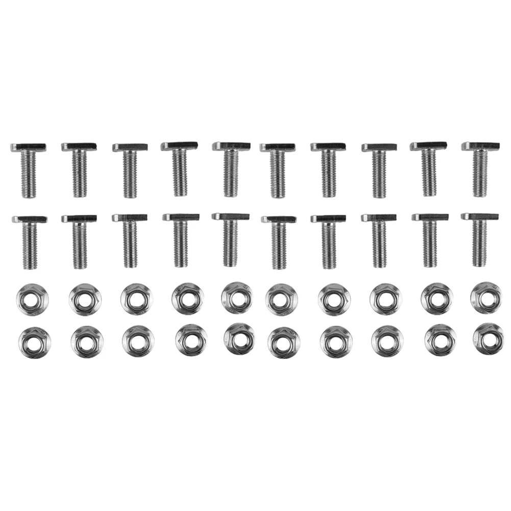 Śruby typu T, śruba młotkowana, sprany, lekki, z nakrętkami kołnierzowymi M8, stal nierdzewna 304, elementy złączne, wysokiej jakości, ładne.