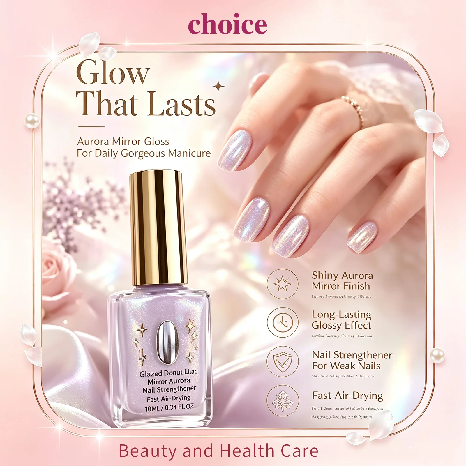 Nail Art Lilac - Lakier do paznokci Glazed Lilac Aurora