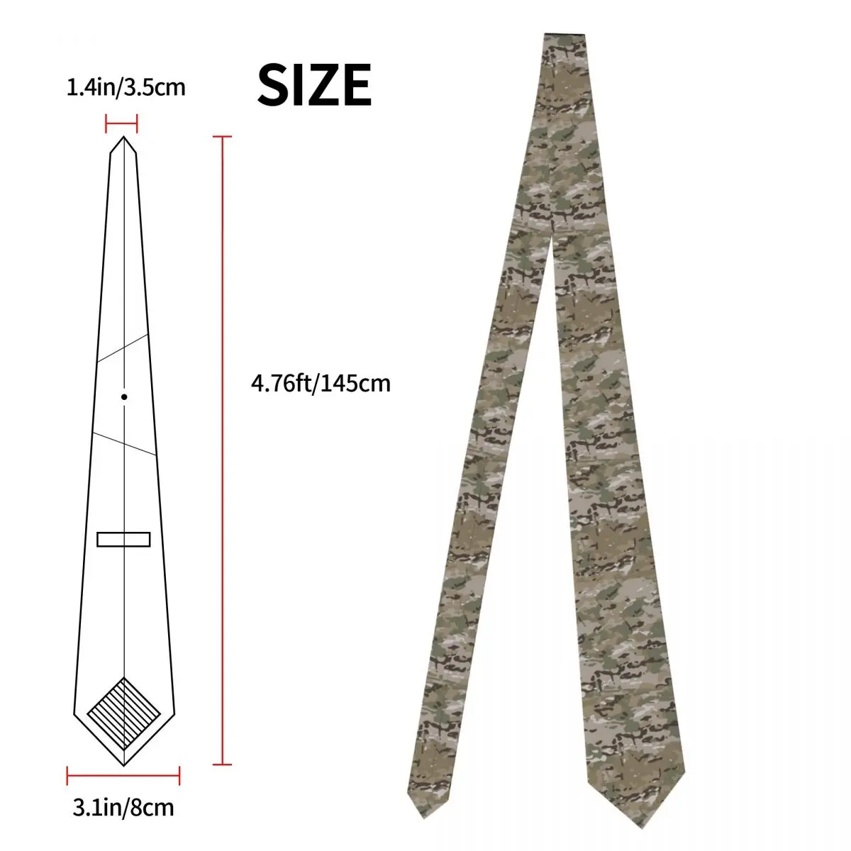 Multicam Men Women Neckties Polyester 8 cm Wide Camouflage Military Neck Ties for Mens Suits Accessories Cosplay Props