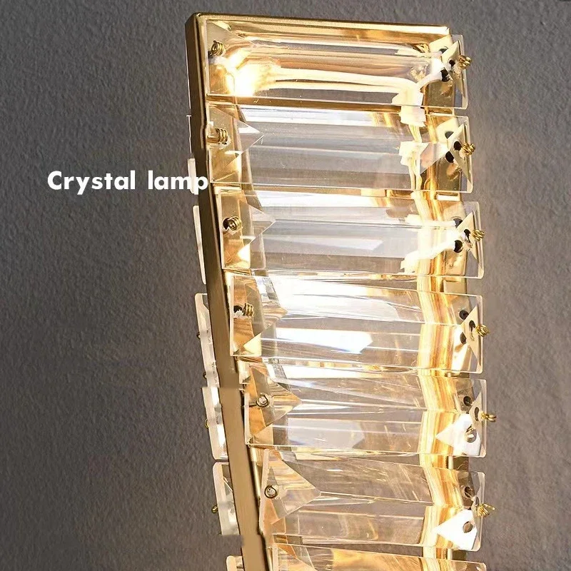 Imagem -05 - Lustre Regulável Interno Cabeceira Interna Quarto Luminária de Parede Luxuoso Dourado Brilhante Cristal Irregular Led Pingente de Teto Luzes