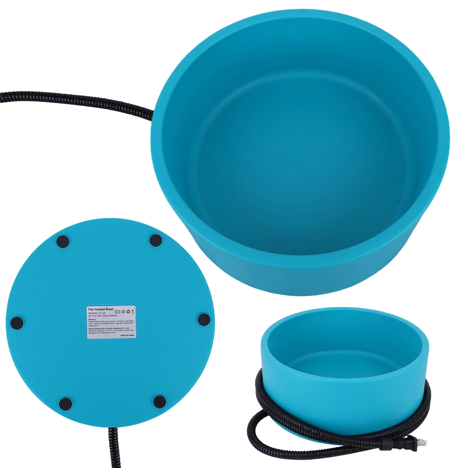 

Outdoor Thermal Pet Bowl 108 Oz Outdoor Heated Dog Dish Anti-Freeze Heated Pet Water Dish in Winter for Dog Cat Chicken Duck