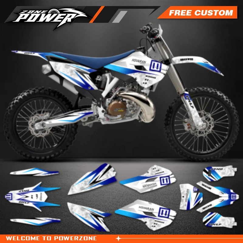 Powerzone Motorcycle Graphics background Decals Sticker Kits for Husqvarna TC FC 2014 2015 TE FE 2014 2015 2016 125-450cc