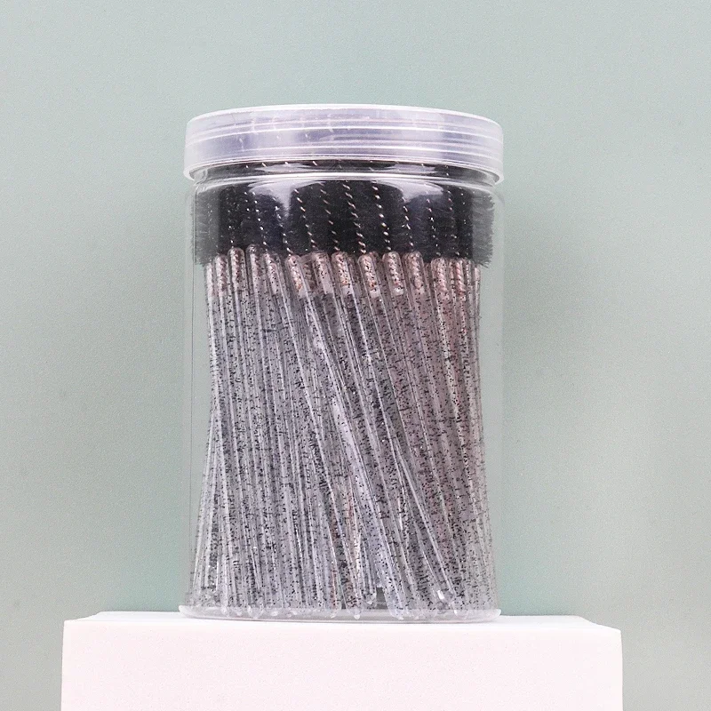 100 stücke Barrel Kristall Griff Wimpern Pinsel Mascara Zauberstab Augen Pinsel Einweg Make-Up Kosmetische Werkzeuge Wimpern Verlängerung Augenbraue
