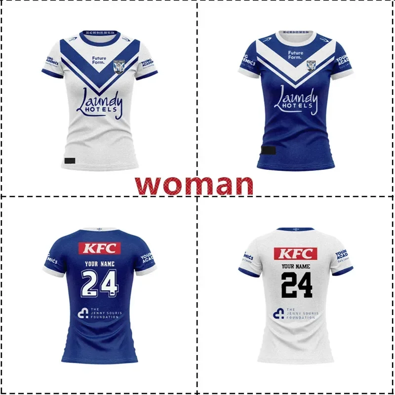 

2024 Bulldogs Home/ Away Rugby Jersey - Women's Size: S-3XL （Print Custom Name Number）