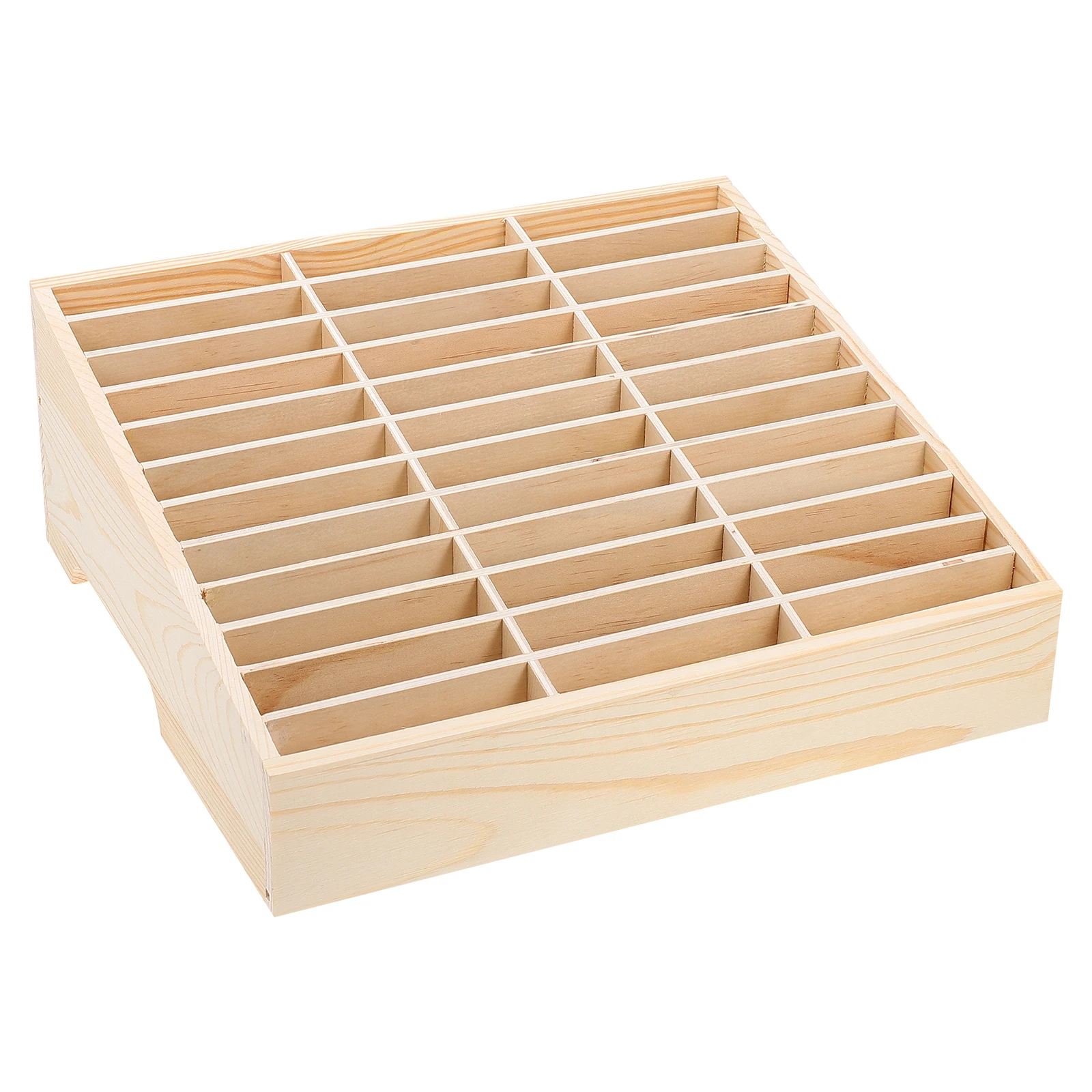 

36-Grid Phone Storage Box Sturdy Materials Safe Practical Classroom Meeting Wooden Holder Smooth Mellow No Burrs Simple Elegant