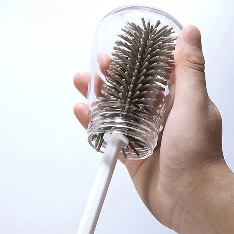 

J15U 3pcs Baby Bottle Brushes Cleaner Multifunctional Cleaning Brush Long Wash Drinking Feeding Bottle Silicone Brush Durable