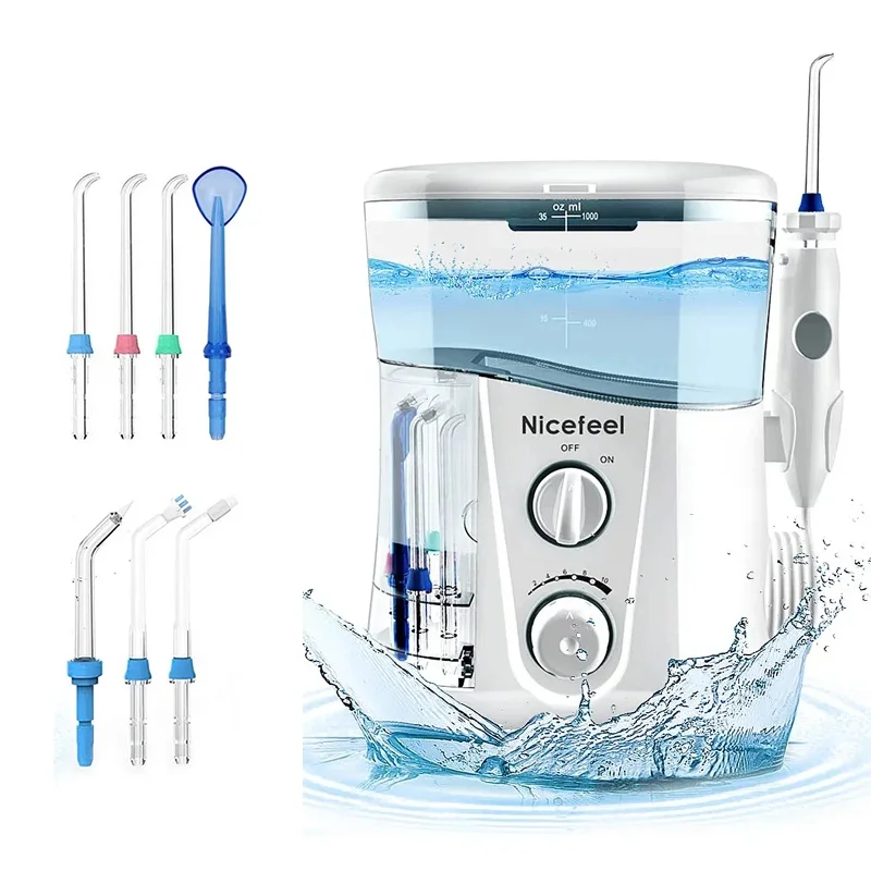 

Dental Flosser Water Tank Capacity Ultra Tooth Cleaning Teeth Care Nicefeel FC188 Smart Water Flosser With 1000ml Wasing Machine