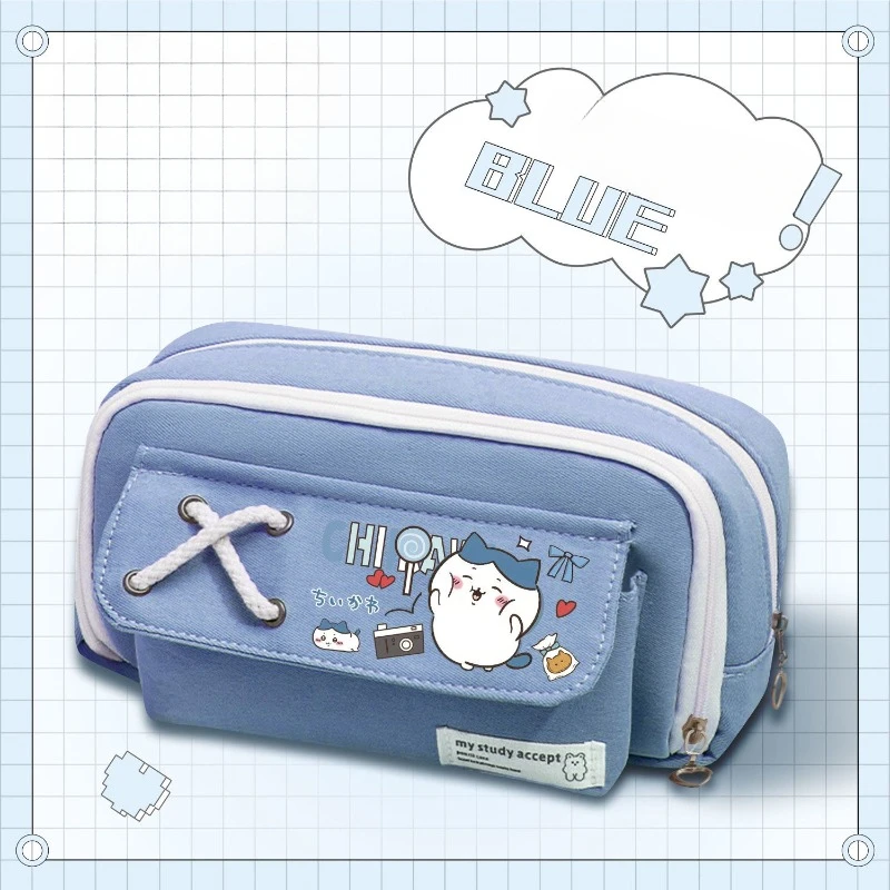 Sac de rangement en toile de grande capacité pour étudiant, Chiikawa Hachiware Usagi Anime Interface Cartoon, impression mignonne, cadeau de vacances