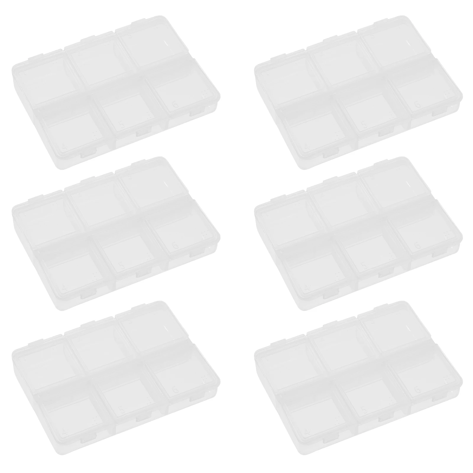

Portable Pill 6-Compartment Pill Boxes 6-Day Medicine Organizer for Travel Home School Office Compact Size Blind Friendly