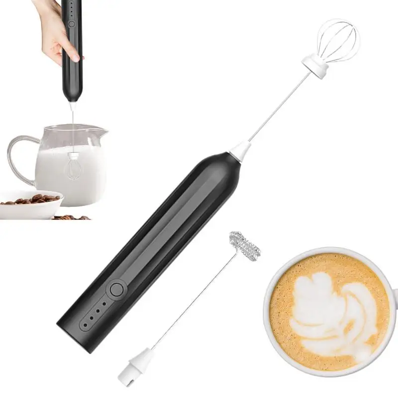 

Electric Whisk Frother Handheld Rechargeable Milk Blender 3 Speed Adjustable Stainless Steel Blender Rechargeable Drink Mixer